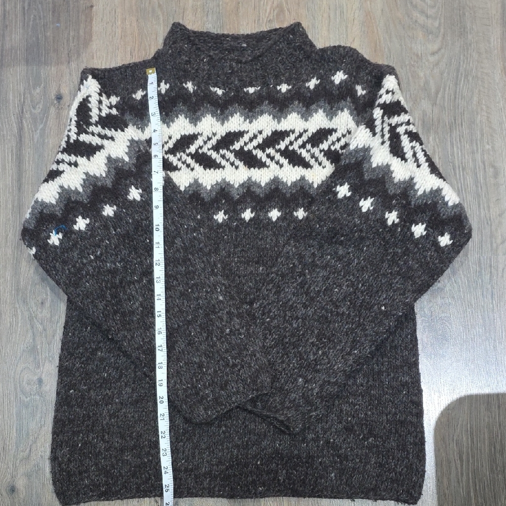 Brown and White 100% Patterned Sweater